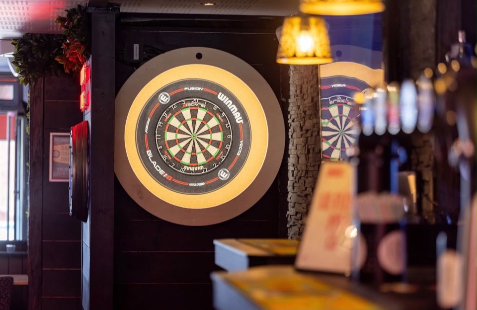 Dartboard in the Rhodos bar