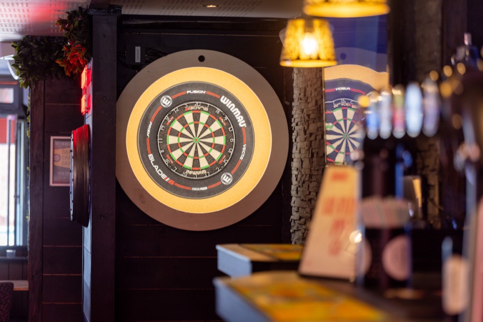 Dartboards in the Rhodos bar
